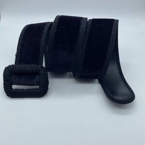 Black Rayon Belt Women's Size XL Made in Hong Kong RN 30779